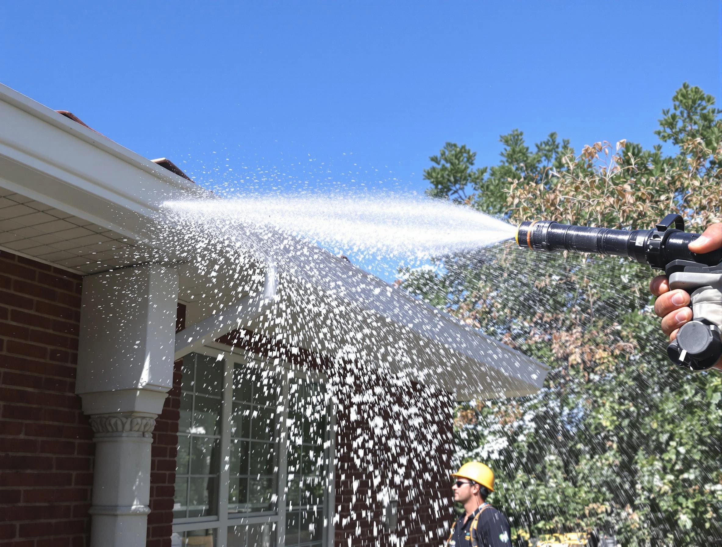 Cleared downspout by Elyria Roofing Company ensuring unrestricted flow in Elyria, OH