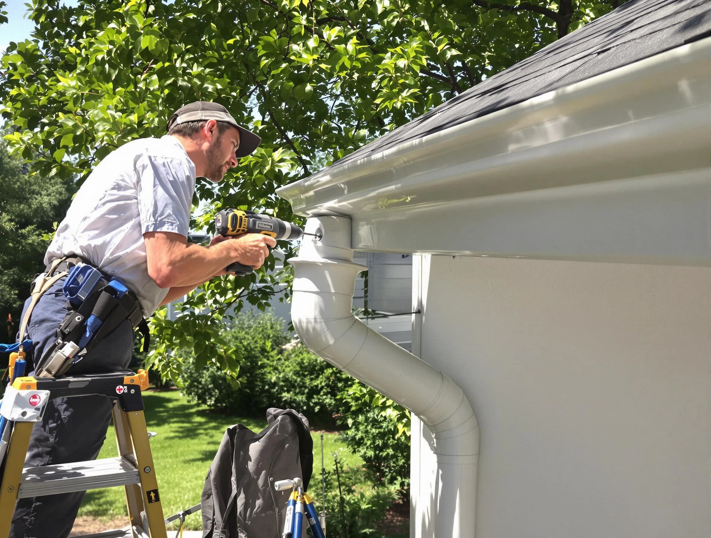 Properly installed rain gutters by Elyria Roofing Company in Elyria, OH