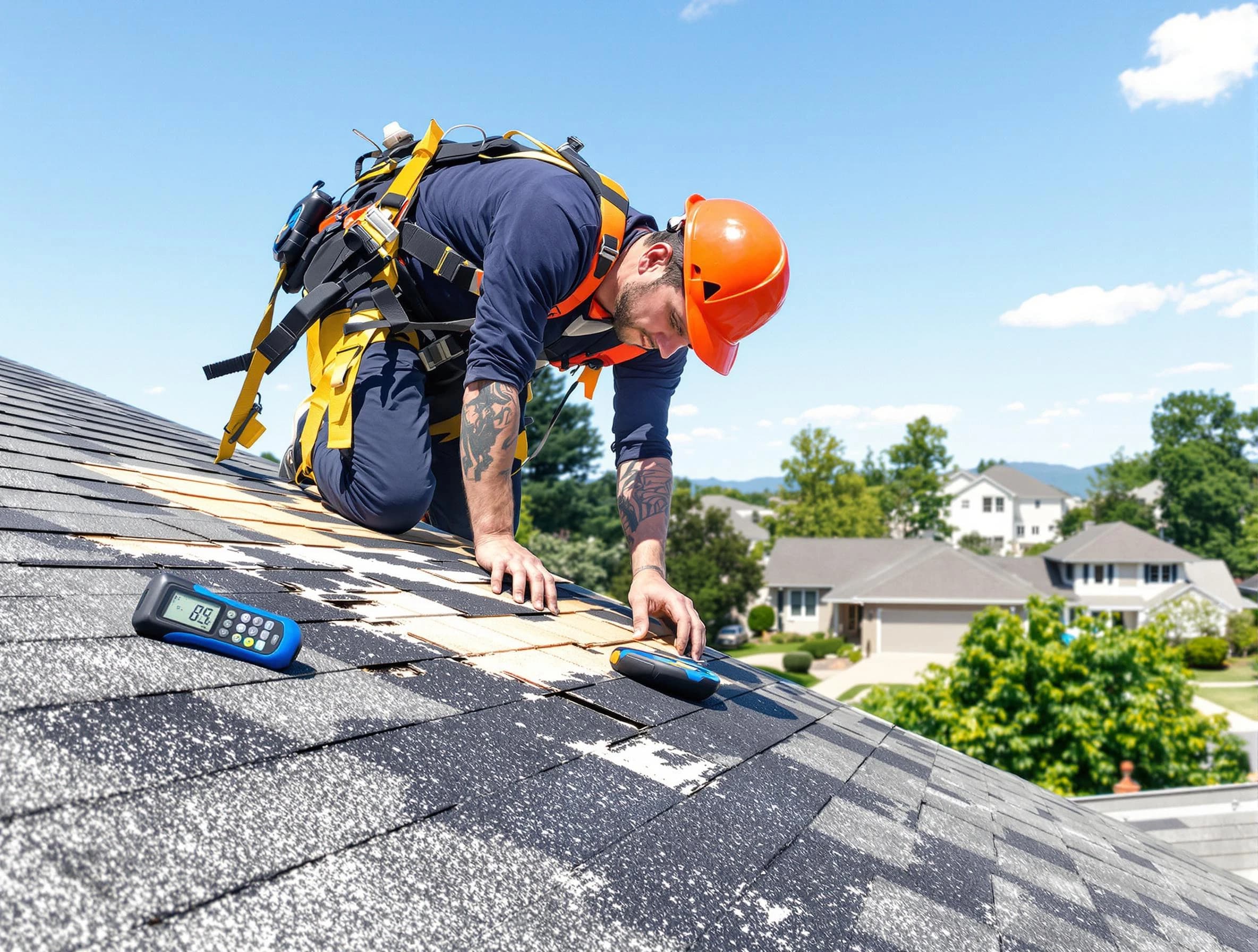 Elyria Roofing Company professional performing roof repairs in Elyria, OH