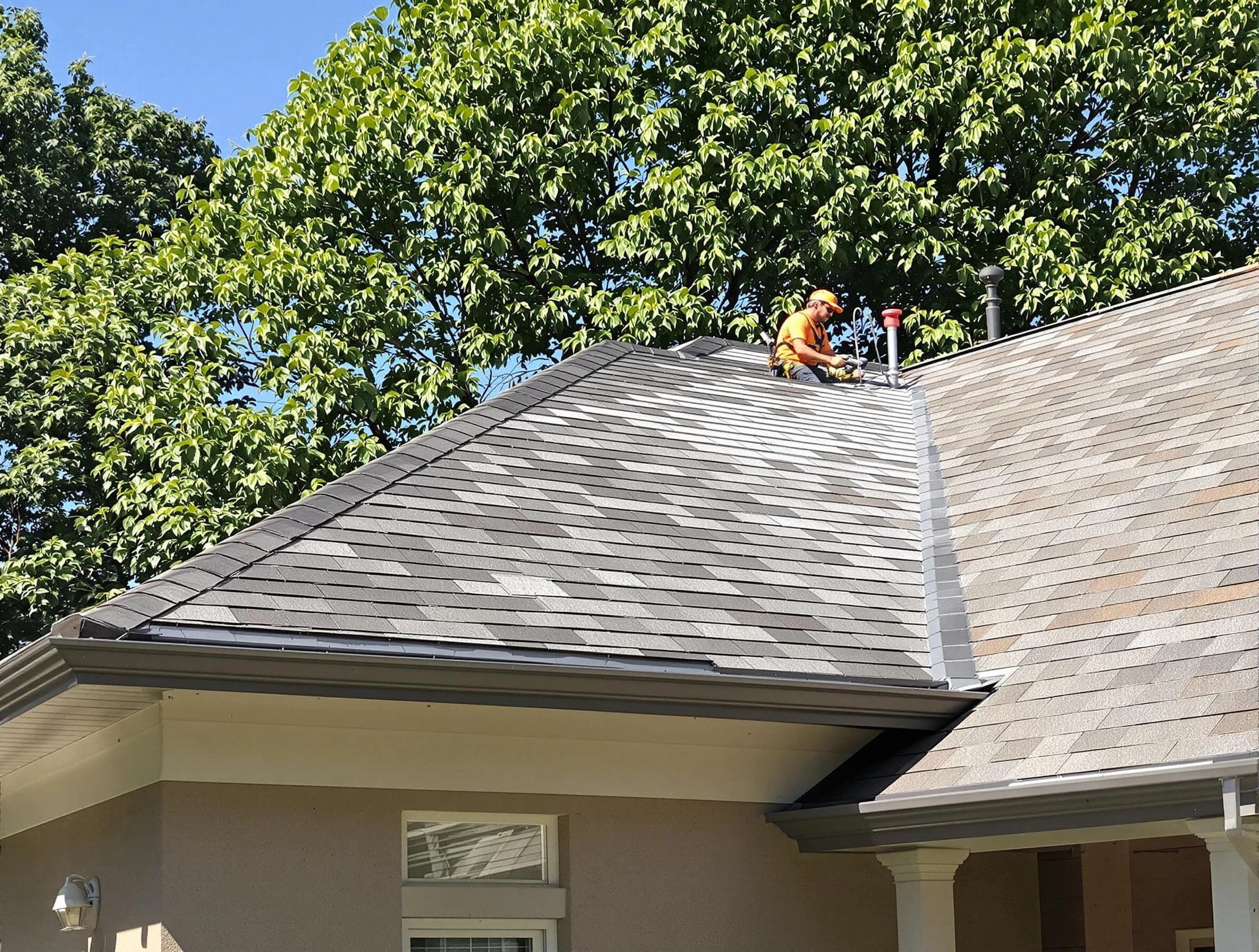 Newly completed shingle roofing by Elyria Roofing Company in Elyria, OH